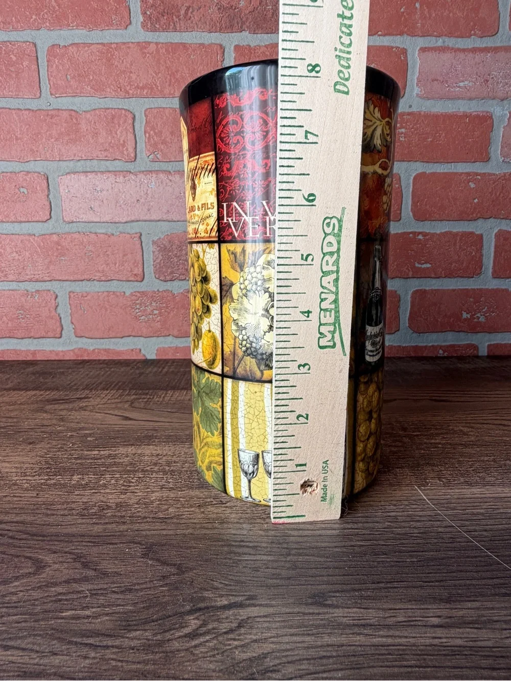 Certified International Vintage Wine Cylinder Vase - Tuscan Kitchen Decor
